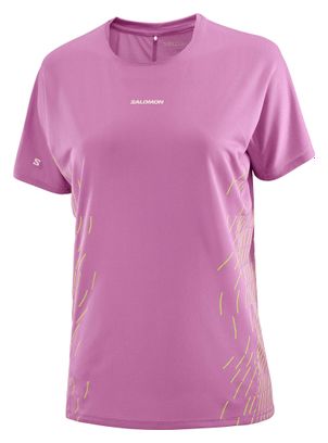 Salomon Sense Aero Graphic Women's Short Sleeve Shirt in Pink