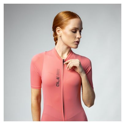 Maillot de manga corta para mujer Alé Color Block Rosa