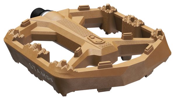 Pair of Crankbrothers Stamp 0 Composite Flat Pedals, Brown