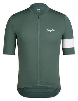 Maillot manches courtes Rapha Core Lightweight Jersey Vert/Blanc Homme