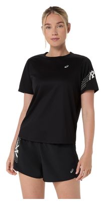 Maglia a maniche corte Asics Icon nera da donna
