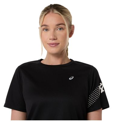 Maglia a maniche corte Asics Icon nera da donna