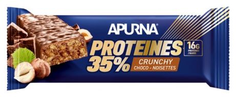 Barritas hiperproteicas Apurna Crunchy 35 % chocolate y avellanas - 45 g