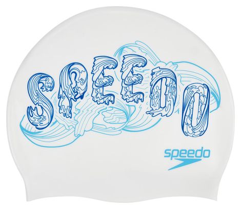 Speedo Slogan Print Swimcaps Blanco
