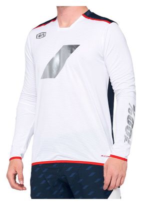 Maillot de manga larga 100% R-Core X Edición limitada Azul oscuro / Blanco