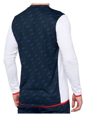 Maillot de manga larga 100% R-Core X Edición limitada Azul oscuro / Blanco