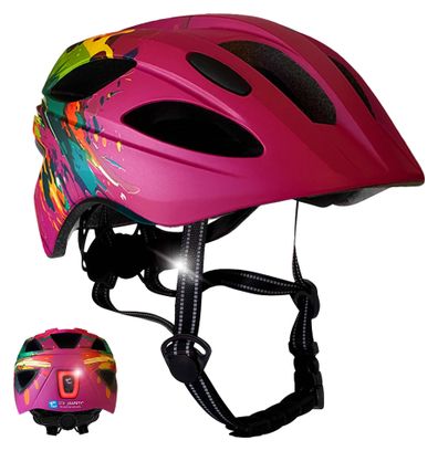 Casque vélo enfant 6-12 ans|Splash Rose|Crazy Safety|Certifié EN1078