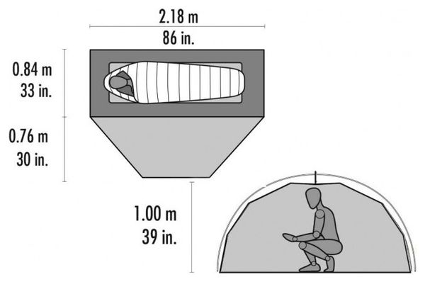 Tente de randonnée MSR Elixir 1 Gris