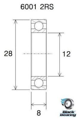 Roulement B5 inox - BLACKBEARING - 6001-2rs