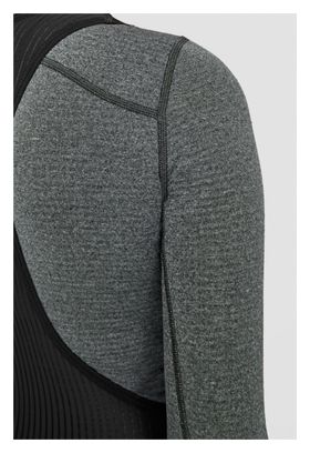 Camiseta interior de manga larga para mujer, capa base de invierno profundo, color carbón