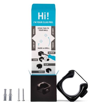 Support Vélo Mural Hornit Clug Pro MTB (44-57mm / 1.75-2.25'') Noir