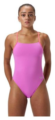 Einteiliger Damen Badeanzug Speedo Solid Lattice - Violett / Rot