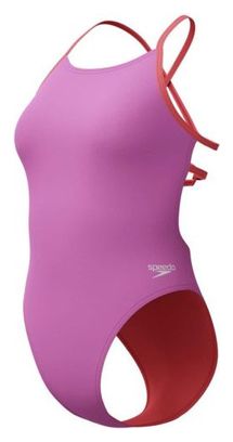 Einteiliger Damen Badeanzug Speedo Solid Lattice - Violett / Rot