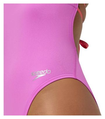 Einteiliger Damen Badeanzug Speedo Solid Lattice - Violett / Rot