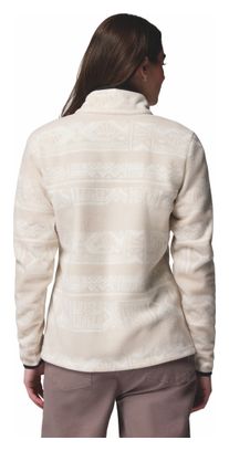 Columbia 1/2 Snap Benton Springs - Pile stampato da donna Bianco/Beige
