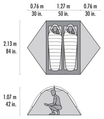 Tente Autoportante MSR Access 2 Vert