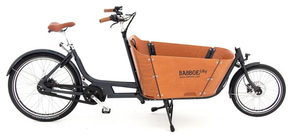 Vélo Cargo Électrique Babboe City Mountain Enviolo NuVinci 500 Wh 20/26'' Gris Anthracite Marron