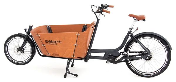 Vélo Cargo Électrique Babboe City Mountain Enviolo NuVinci 500 Wh 20/26'' Gris Anthracite Marron