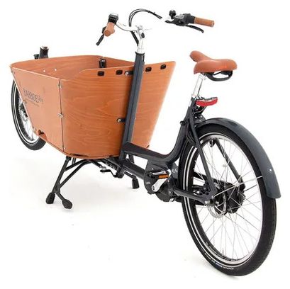 Vélo Cargo Électrique Babboe City Mountain Enviolo NuVinci 500 Wh 20/26'' Gris Anthracite Marron 2023