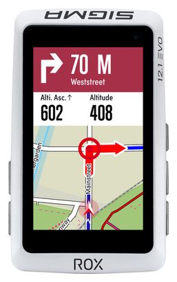 Sigma Rox 12.1 Evo GPS-Computer Herzfrequenz-/Geschwindigkeits-/Trittfrequenzsensor-Set Weiß