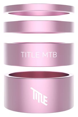 Set aluminium stuurpenafstandhouders Title 1 1/8″ Roze