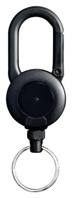 Mousqueton rétractable porte-clés cable acier-60 cm-Noir