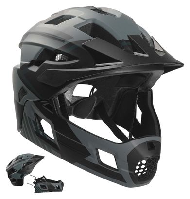 Casque vélo intégral pour enfants 6-12 | Gris | Crazy Safety | EN1078 Certifié