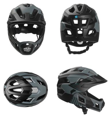 Casque vélo intégral pour enfants 6-12 | Gris | Crazy Safety | EN1078 Certifié