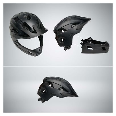 Casque vélo intégral pour enfants 6-12 | Gris | Crazy Safety | EN1078 Certifié