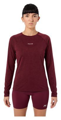 Camiseta Trail NNormal Merino 02 Burdeos para mujer