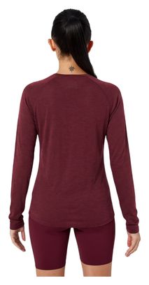 Camiseta Trail NNormal Merino 02 Burdeos para mujer