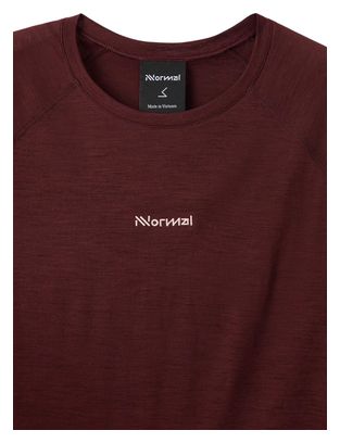 Camiseta Trail NNormal Merino 02 Burdeos para mujer