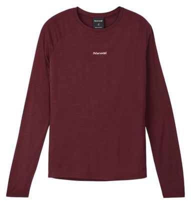 Camiseta Trail NNormal Merino 02 Burdeos para mujer