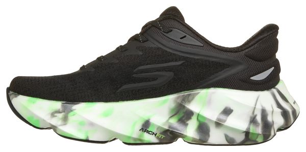 Skechers Slip-ins Aero Burst Glow in the Dark hardloopschoenen, zwart/groen, dames