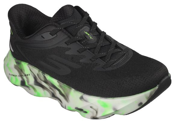 Skechers Slip-ins Aero Burst Glow in the Dark hardloopschoenen, zwart/groen, dames