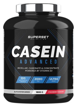 100% Casein Advanced (1 8kg) - Superset Nutrition - Fraise Yogourt - Caséines