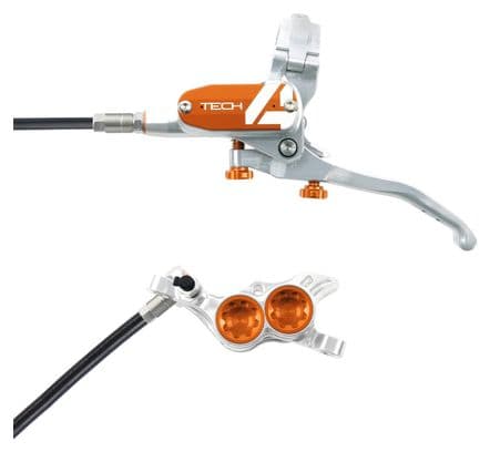 Hope Tech 4 E4 Disc Break - Tubo standard argento/arancione posteriore