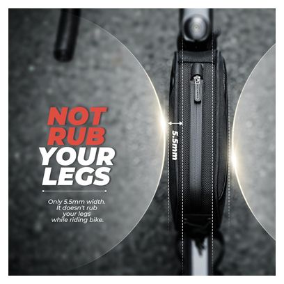 Sacoche de cadre de vélo 1 3 L  noire  avec logo réfléchissant