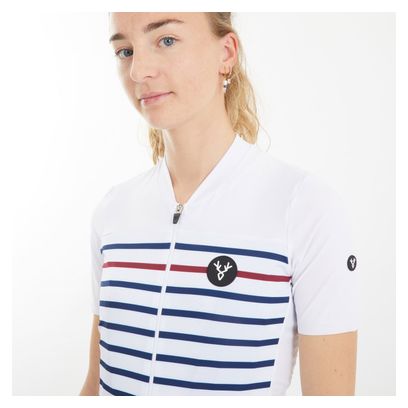 LeBram Ventoux Limited Edition Women Short Sleeves Jersey White Blue Bordeaux