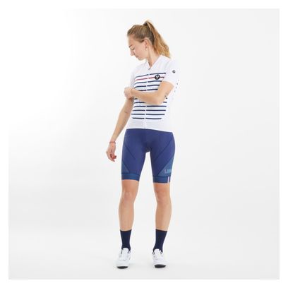 LeBram Ventoux Women's Short-Sleeved Jersey Limited Edition White Blue Bordeaux