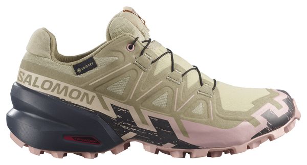 Chaussures Trail Salomon Speedcross 6 GTX Kaki/Rose Femme