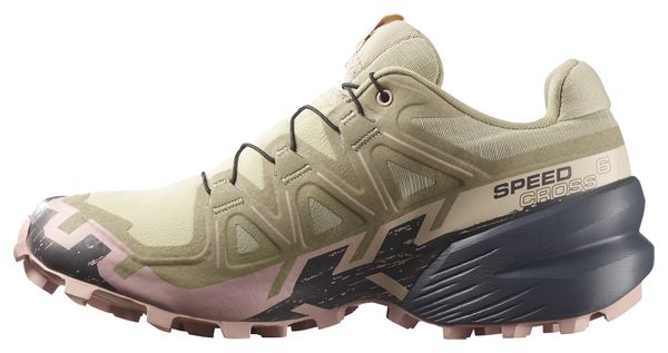 Chaussures Trail Salomon Speedcross 6 GTX Kaki/Rose Femme