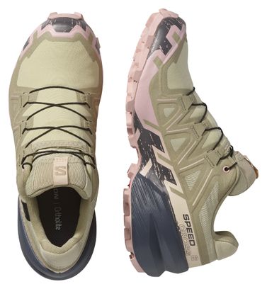 Chaussures Trail Salomon Speedcross 6 GTX Kaki/Rose Femme