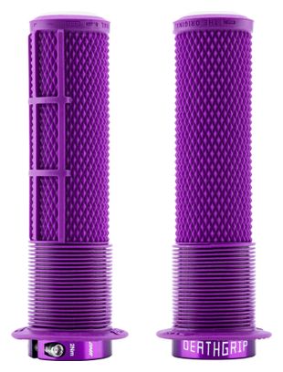 Pair of DMR DeathGrip2 Flange Lock-On Handlebar Grips, 135 mm, Purple