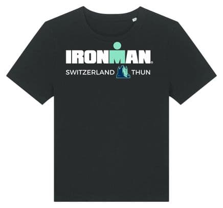 Ironman Zwitserland Zwart Vrouwen T-Shirt met Korte Mouwen