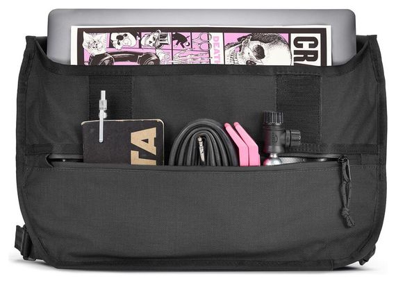 Bolso Messenger Cromado Simple MD Negro