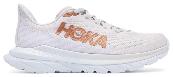 Hoka Mach 5 Running Schuhe Weiß Bronze Damen