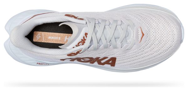 Hoka Mach 5 Running Shoes White Bronze Women's
