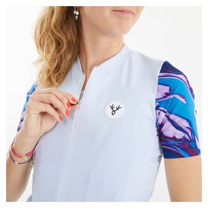 LeBram Ventoux Pétrole Women Short Sleeves Jersey Sky Blue