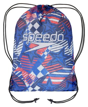 Bolsa de Malla Estampada Speedo Azul / Roja